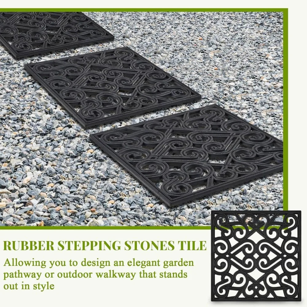Pangda 8 Piece Rubber Stepping Stone Tiles For Outdoor Pathways