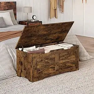 HiMISS Storage Chest Toy Box With Safety Hinge For Kids