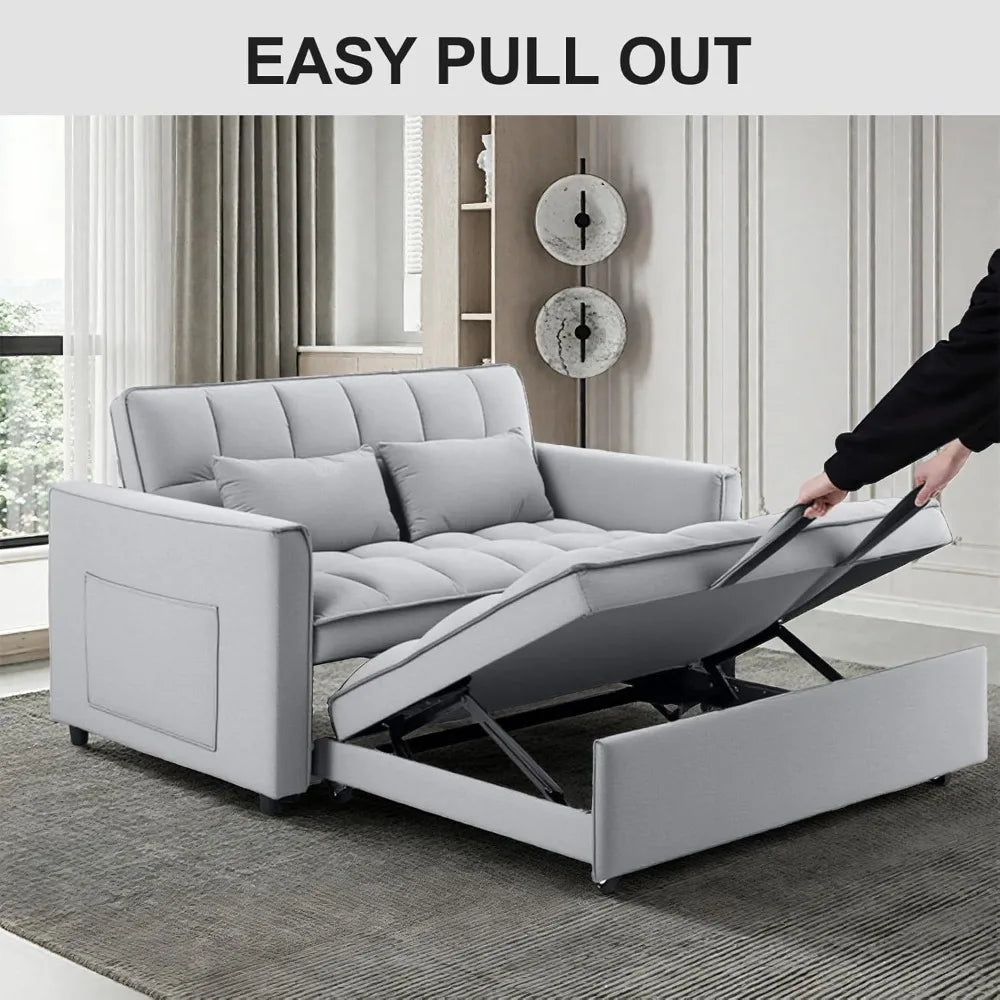 Combination Pullout Sleeper Sofa With Adjustable Backrest