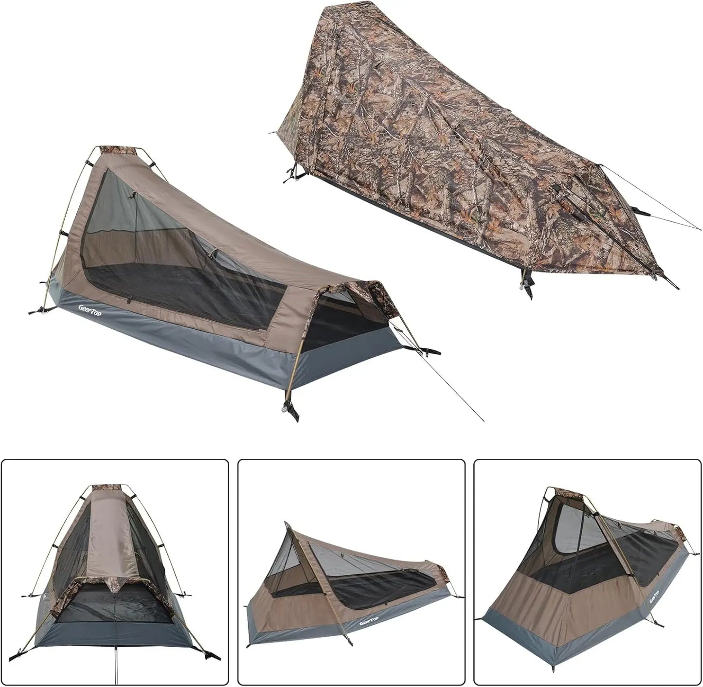 Ultralight Waterproof Single Person Bivy Tent for Camping and Hiking