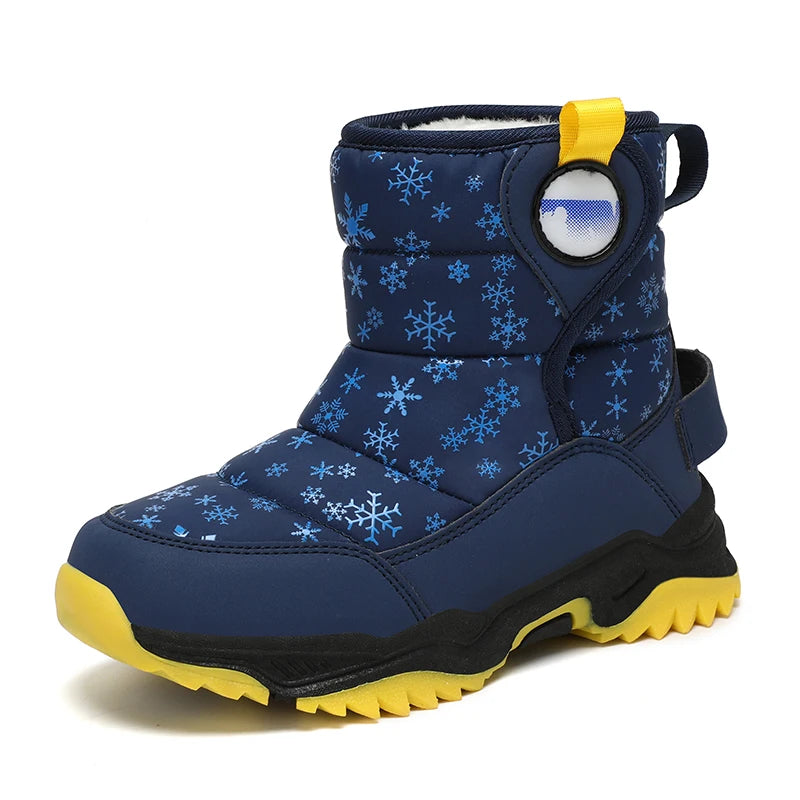 Unisex Kids Winter Boots Snow Leather Fashion Shoes