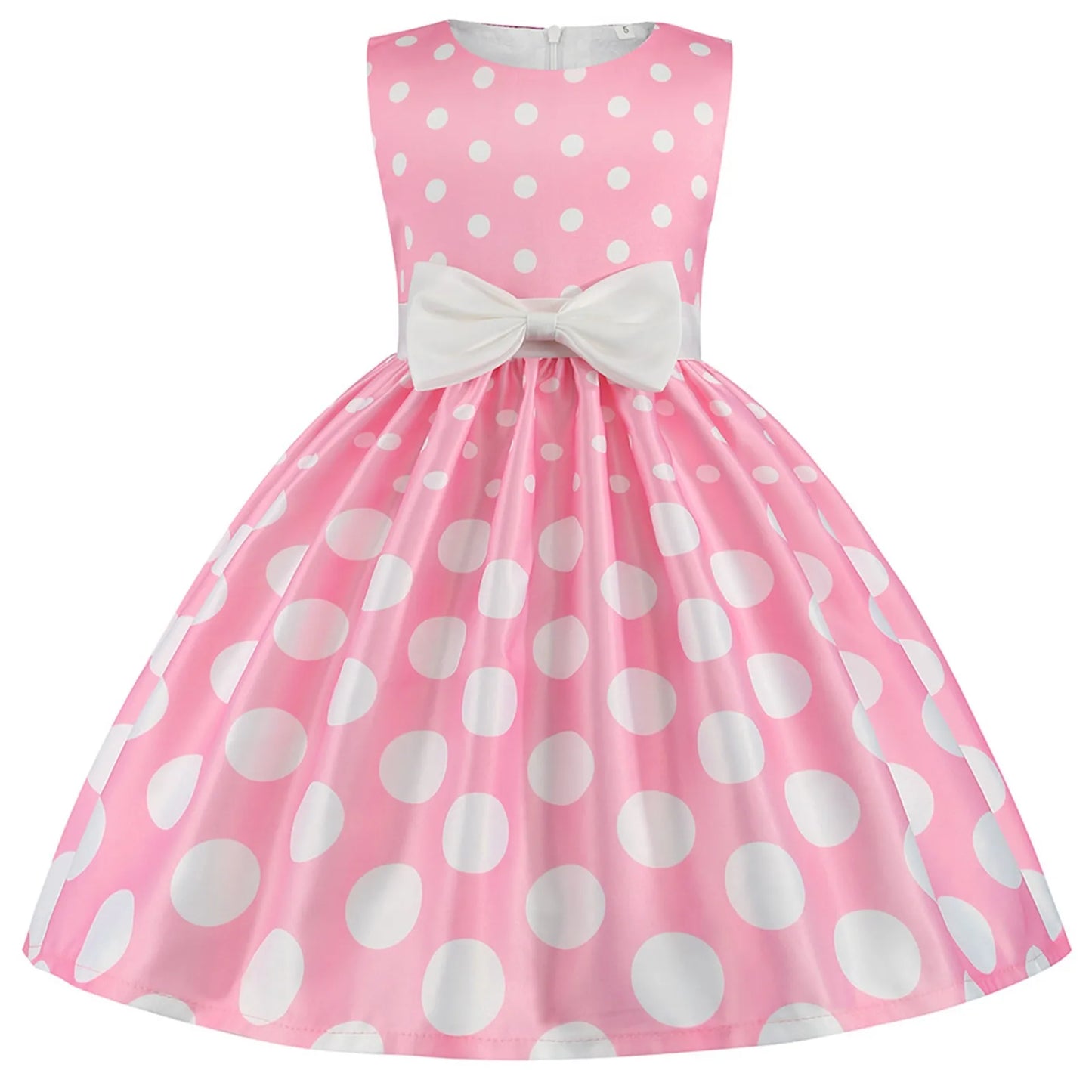 Kids Girls Vintage Polka Dot Dress For Easter And Everyday