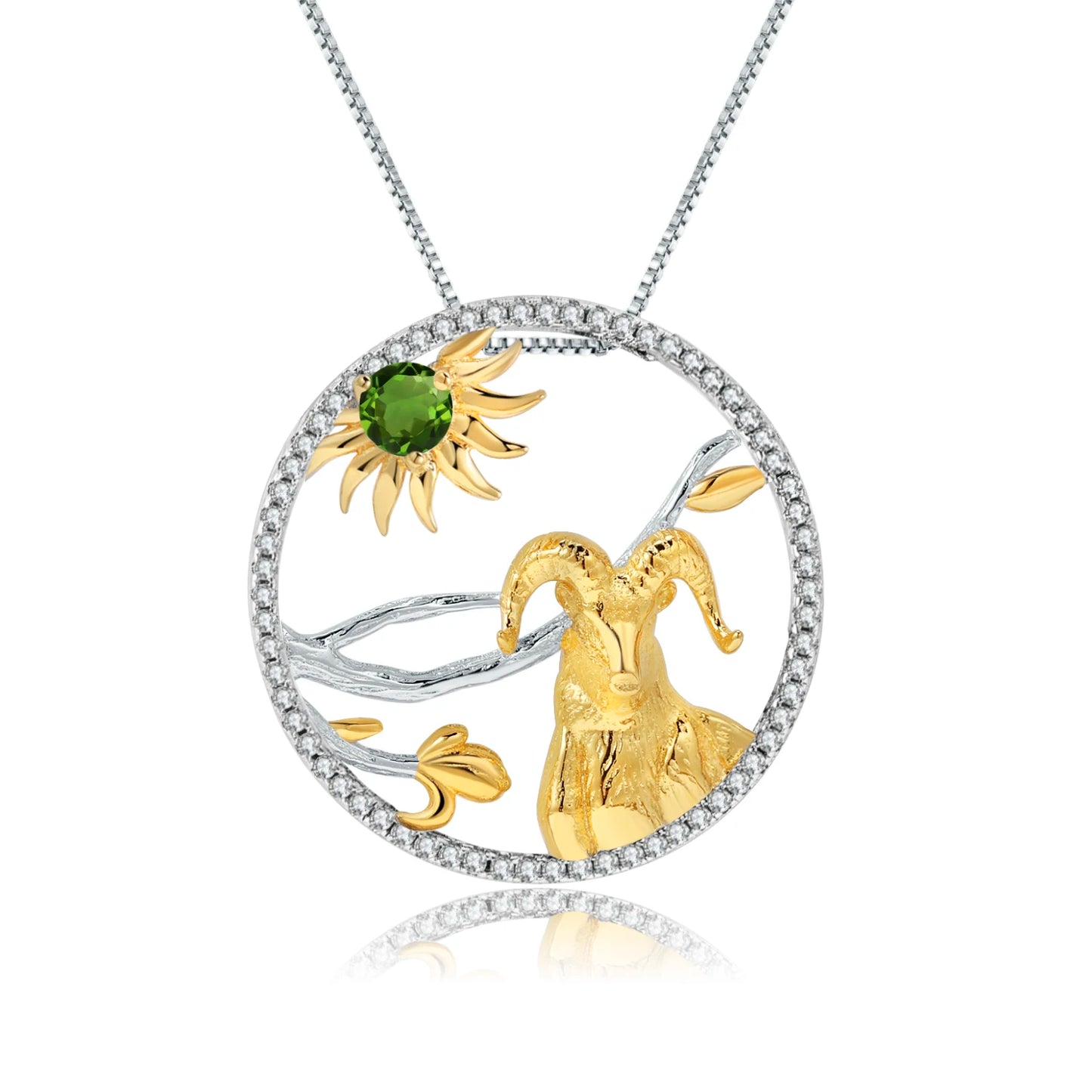 Gem's Ballet 925 Sterling Silver Dragon Pendant Necklace Topaz