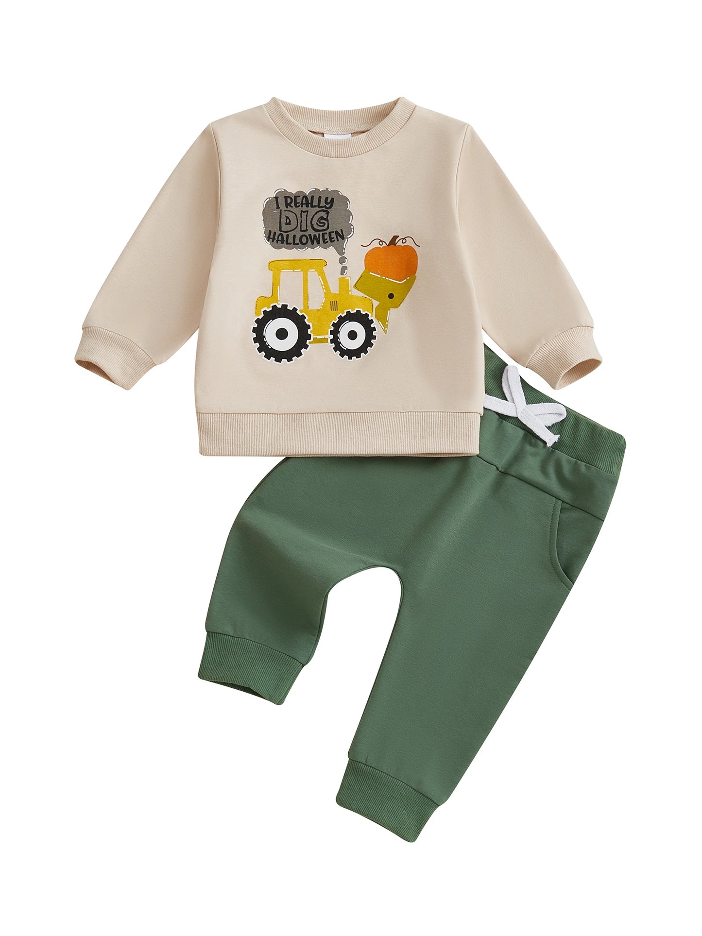 Kids Halloween Ghost Print 2 Piece Set For Boys Outfit