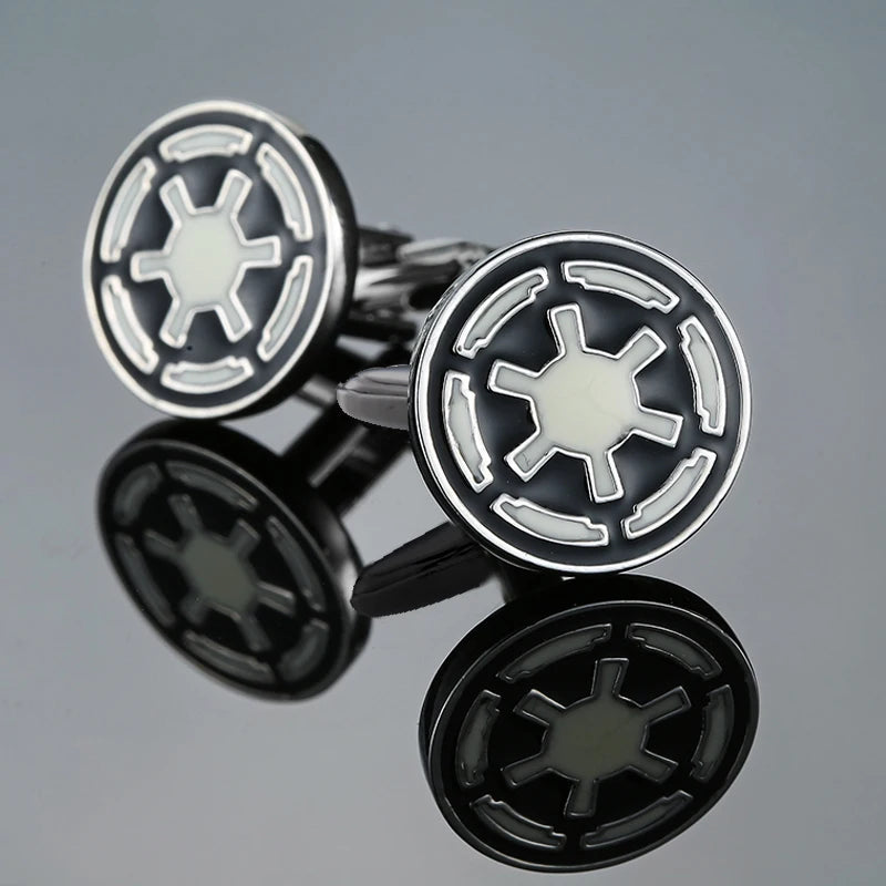 Classic Round Cufflinks For French Shirt Rudder Star Pattern