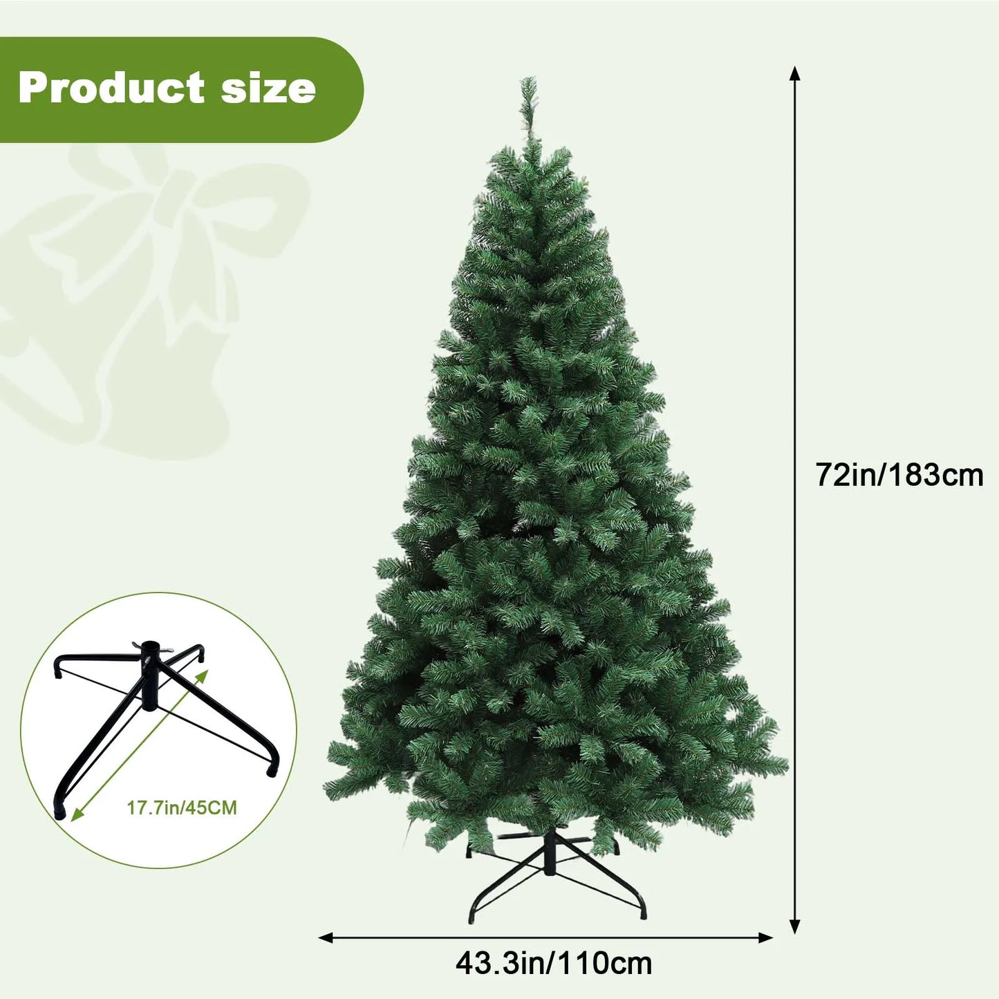 Electronic Pre-Lit Christmas Tree With LED Lights Hinged Design