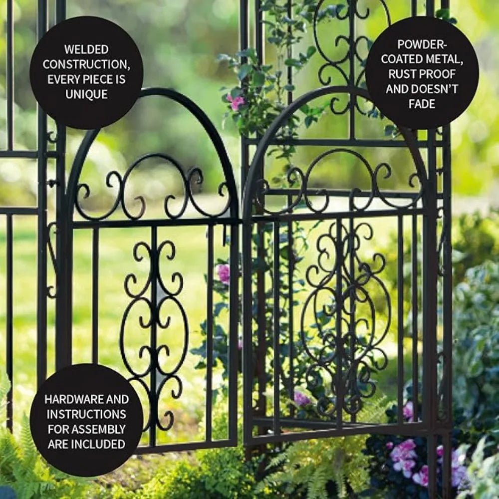 RBX Arch Metal Outdoor Garden Arbor Double Gate