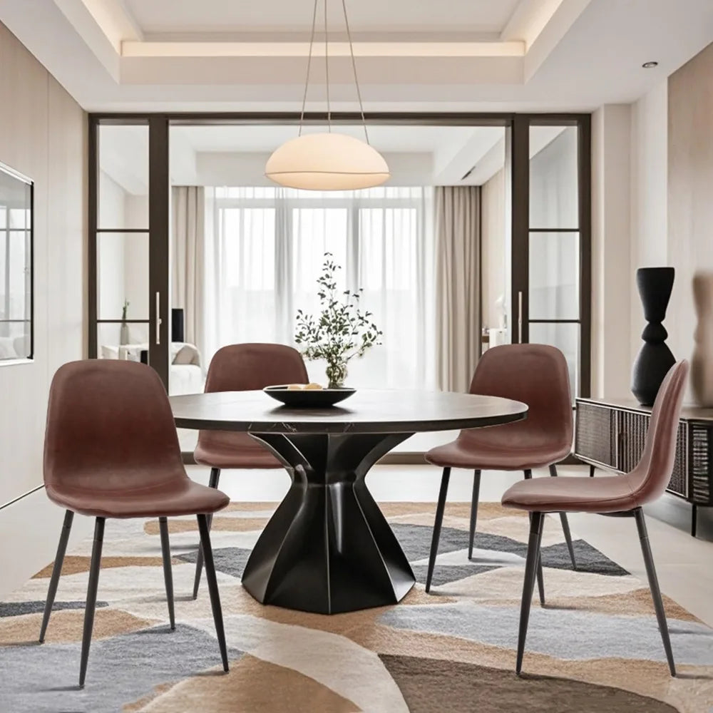 ZHUOTING Modern Dining Chairs Set of 4 Faux Leather Upholstered Seats