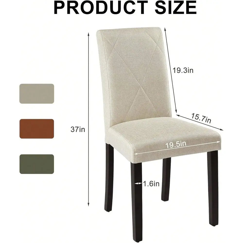 XMSJ Solid Wood Dining Chairs Set Of 6 High Backrest
