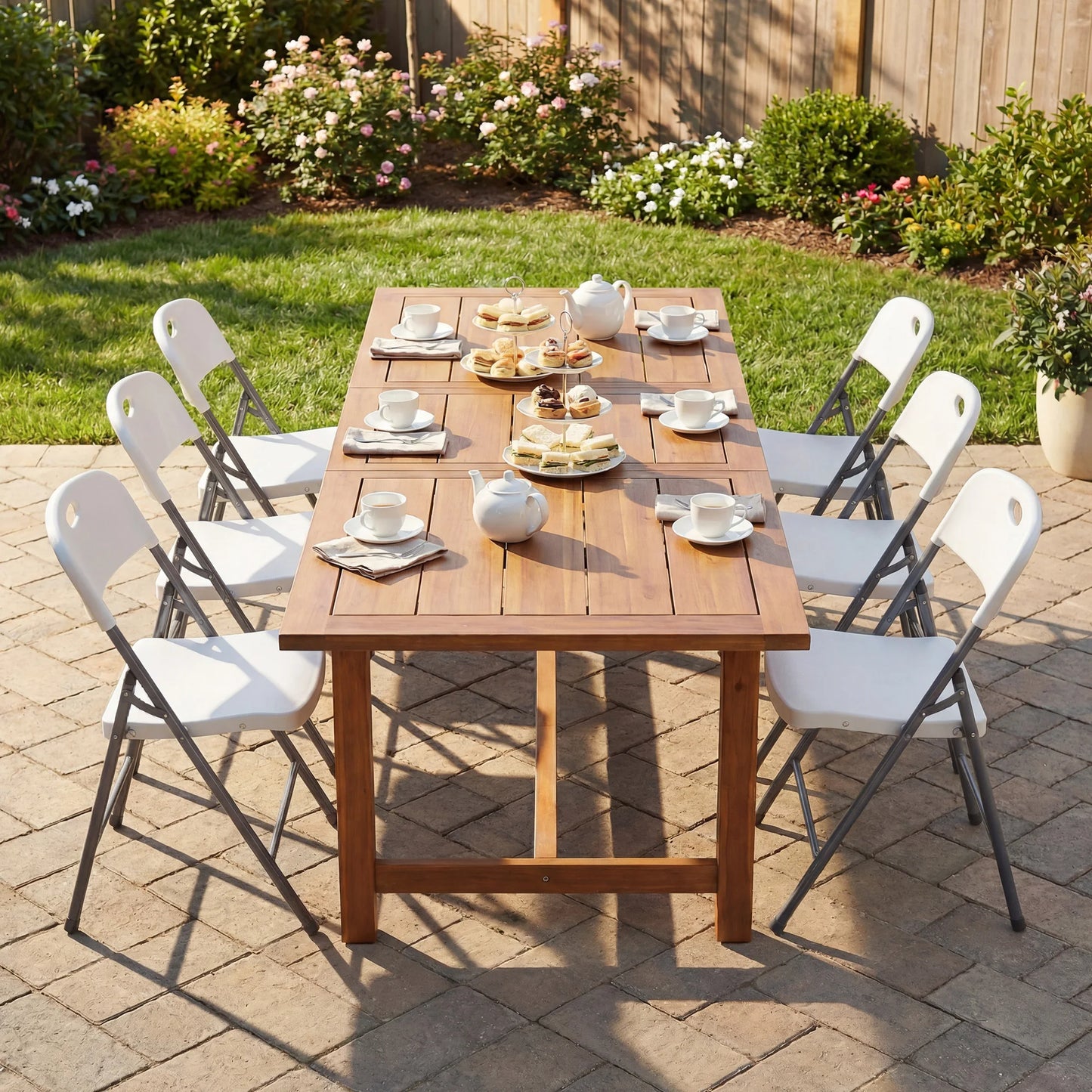 JHK Stackable Folding Chairs Set Heavy Duty Ergonomic Back Support