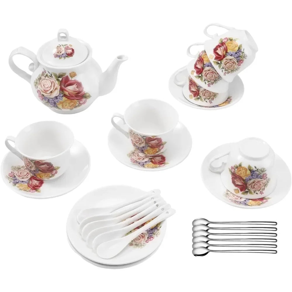 Porcelain Tea Set With Teapot And Teacups For Adults
