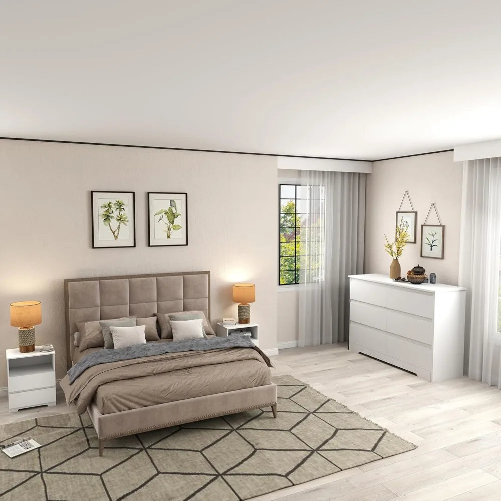 MKDK 3-Piece Bedroom Set With Dresser And Nightstands