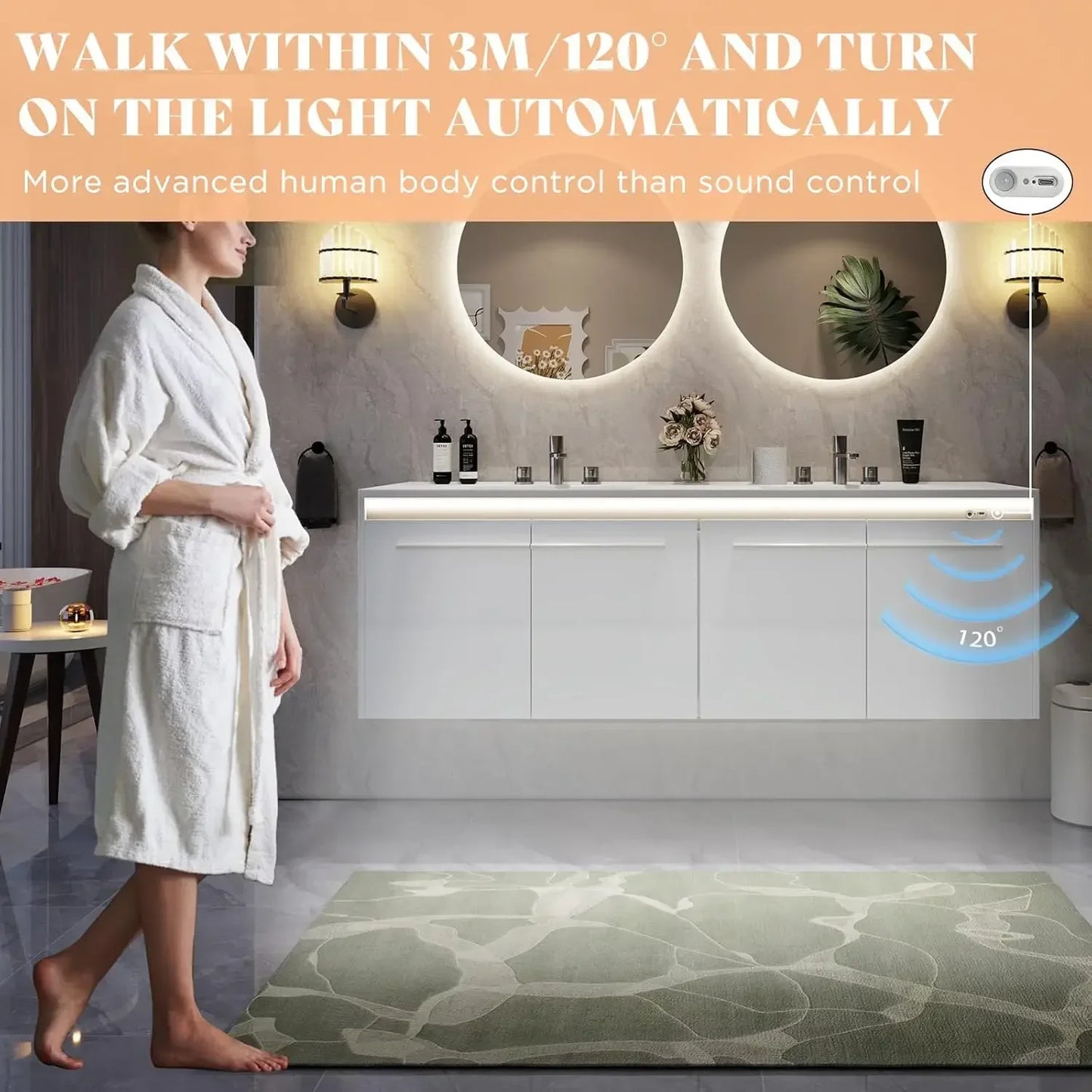 XMSJ LED Floating Bathroom Vanity With Sink Modern Storage