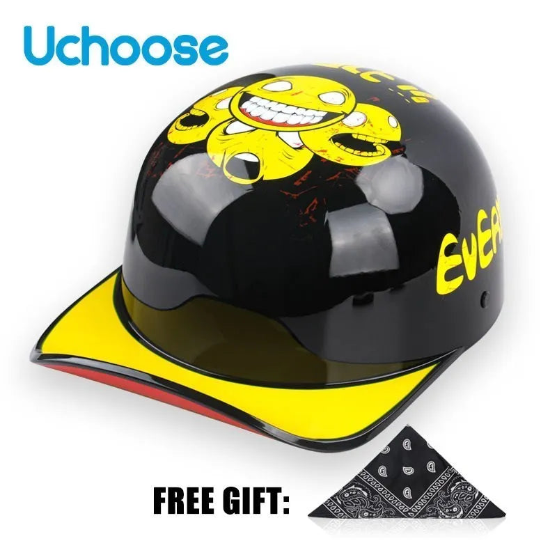 UCHOOSE Unisex Half Helmet Motorcycle Open Face Vintage