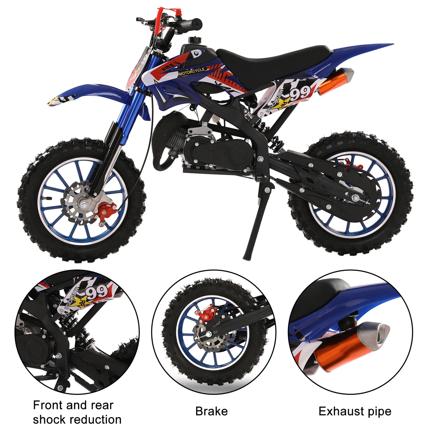 49cc 2-Stroke Dirt Bike Motocross Off-Road Mini Motorcycle
