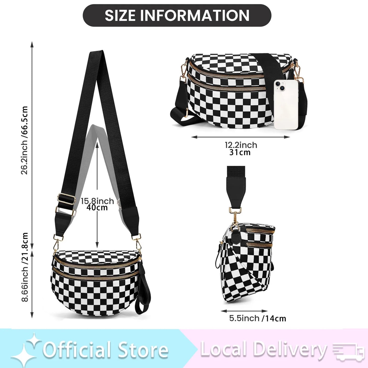 DOYOGICN Nylon Bum Bag Fanny Pack Iris Design