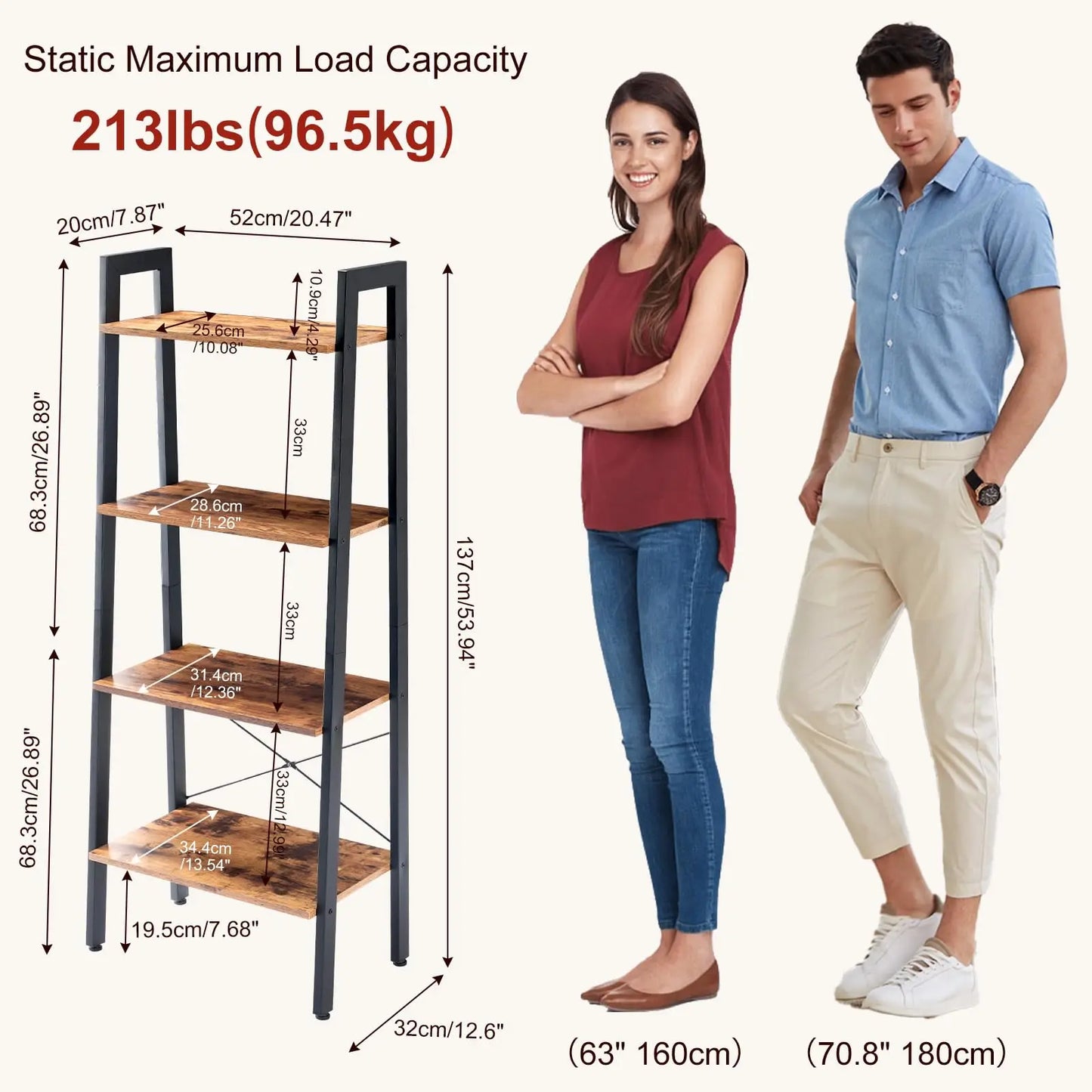 JHK 4-Tier Wooden Display Bookshelf Standing Shelf For Living Room