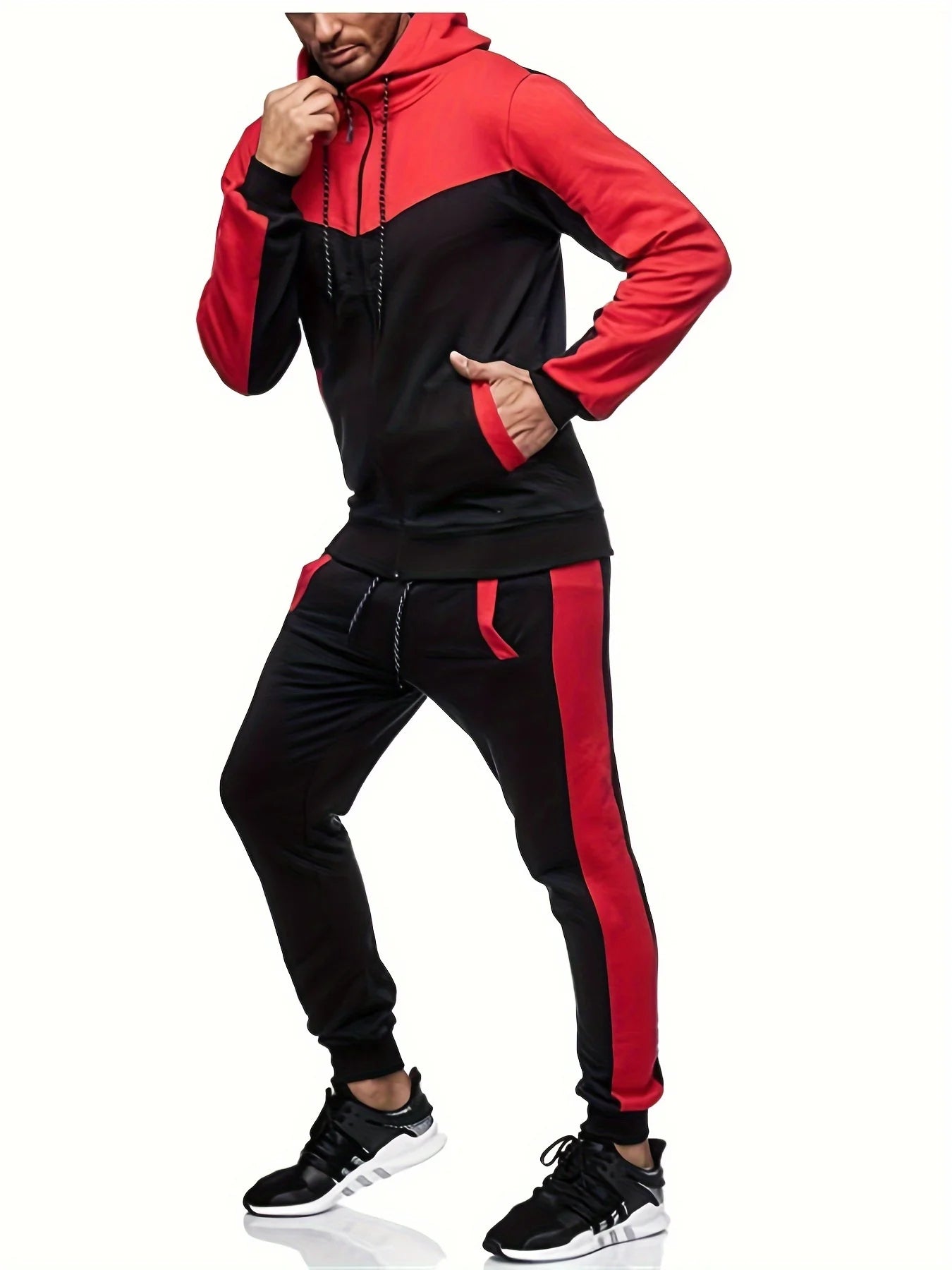 Autumn And Winter Men's Hooded Cardigan Set For Leisure Wear