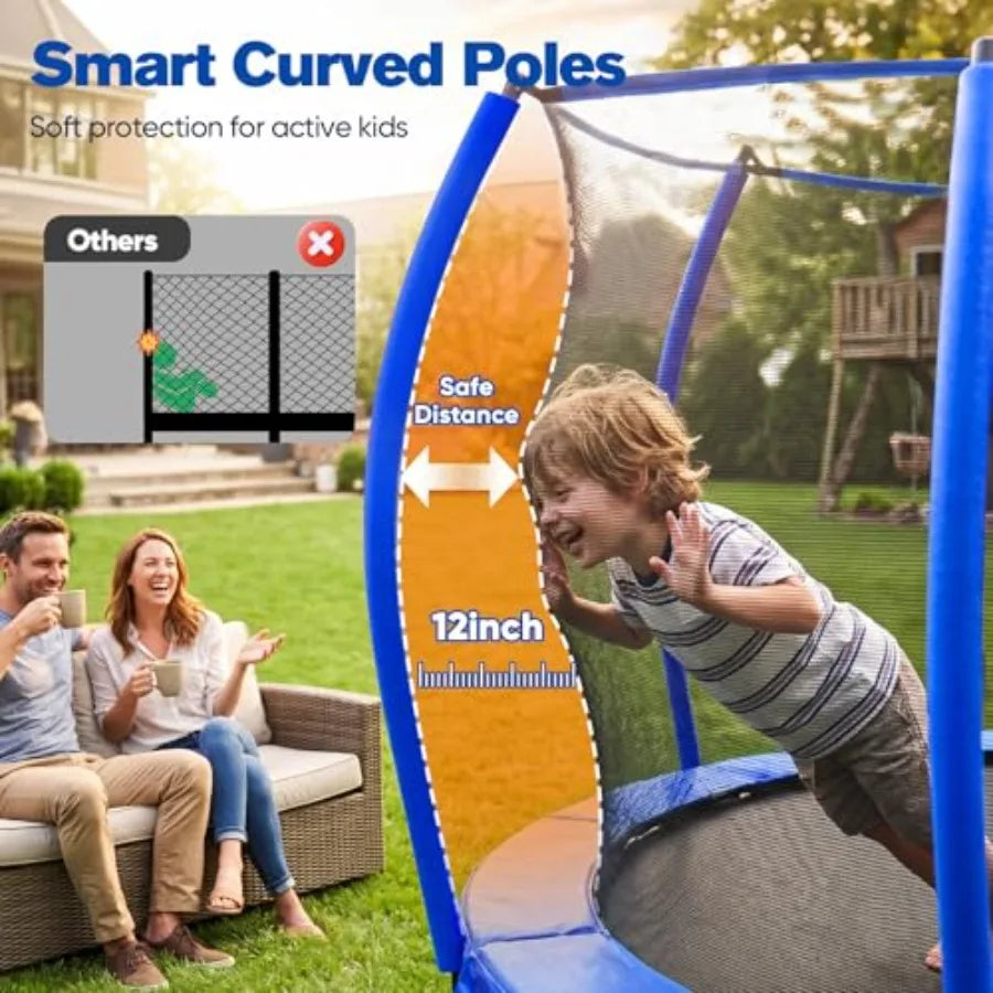 Outdoor Trampoline With Steel Frame And Safety Net 1600LBS Warranty