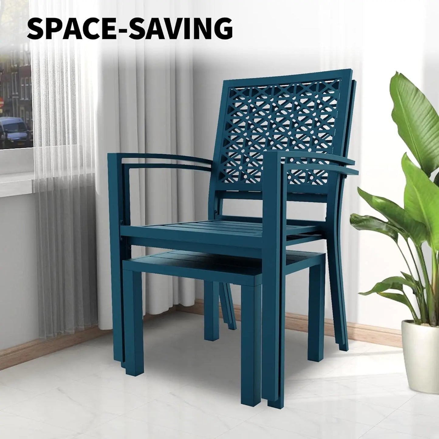 TWISTER.CK 3 Piece Patio Bistro Set Outdoor Table and Chairs
