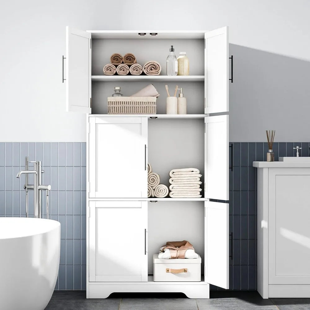 Color Six-Door Kitchen Pantry Cabinet With Shelves