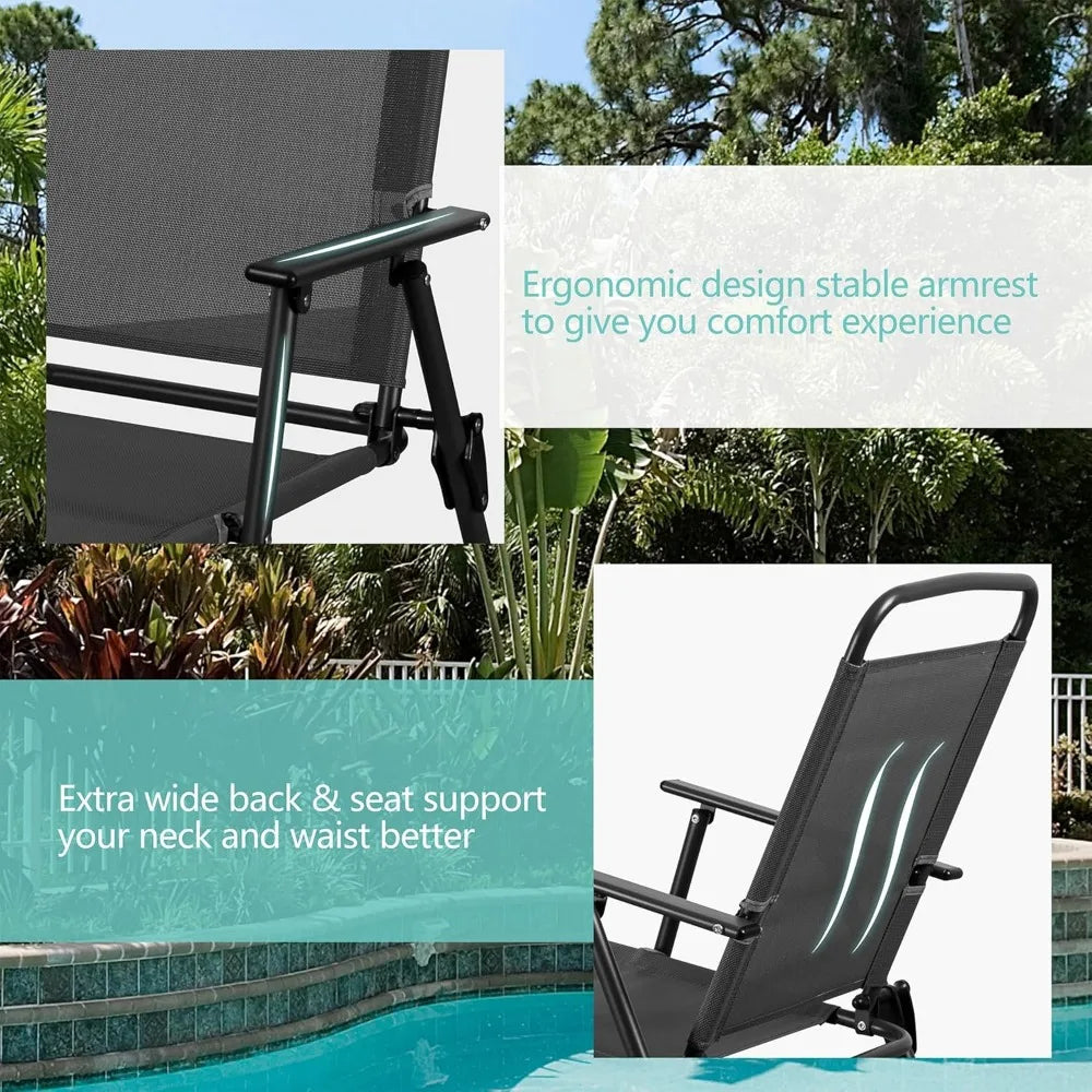 Six Piece Folding Patio Dining Set With Outdoor Umbrella