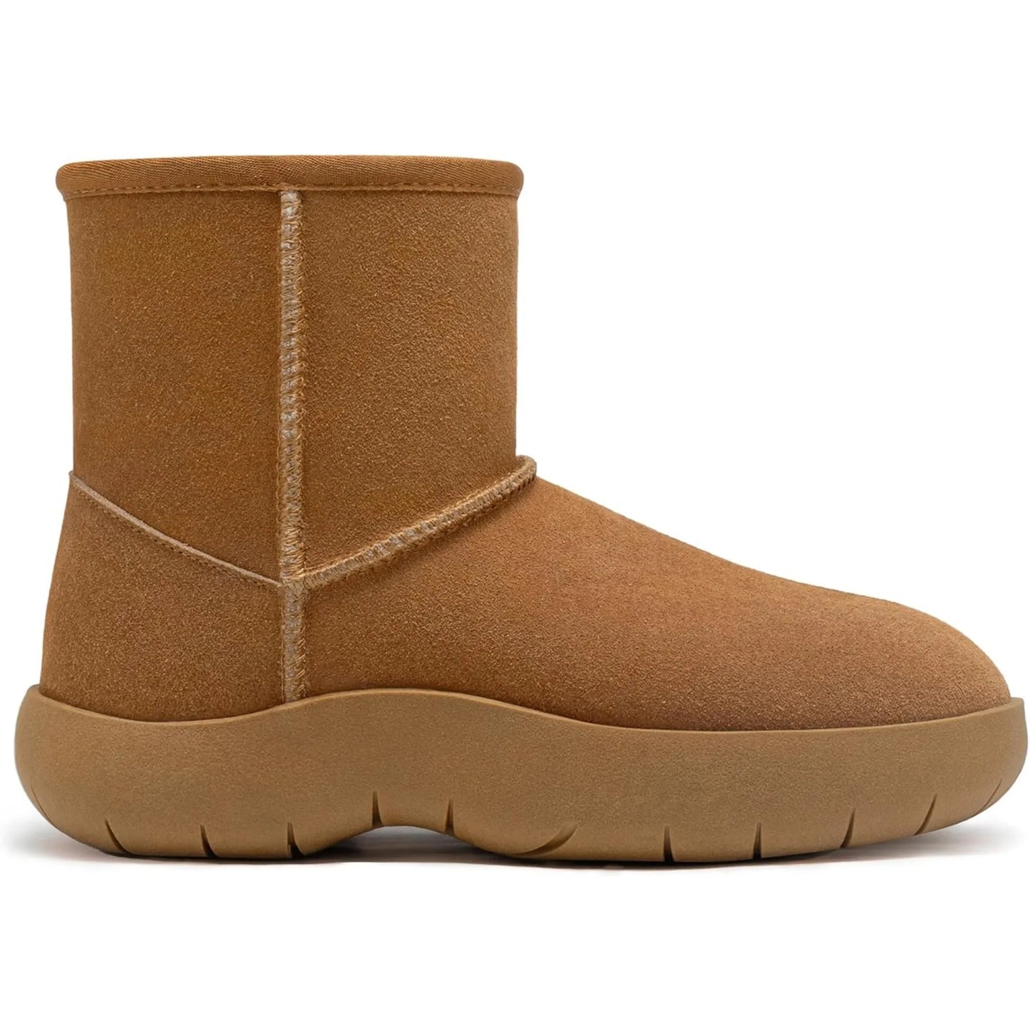 Fujian Genuine Suede Womens Ankle Boots Fur Lined Snow Boots