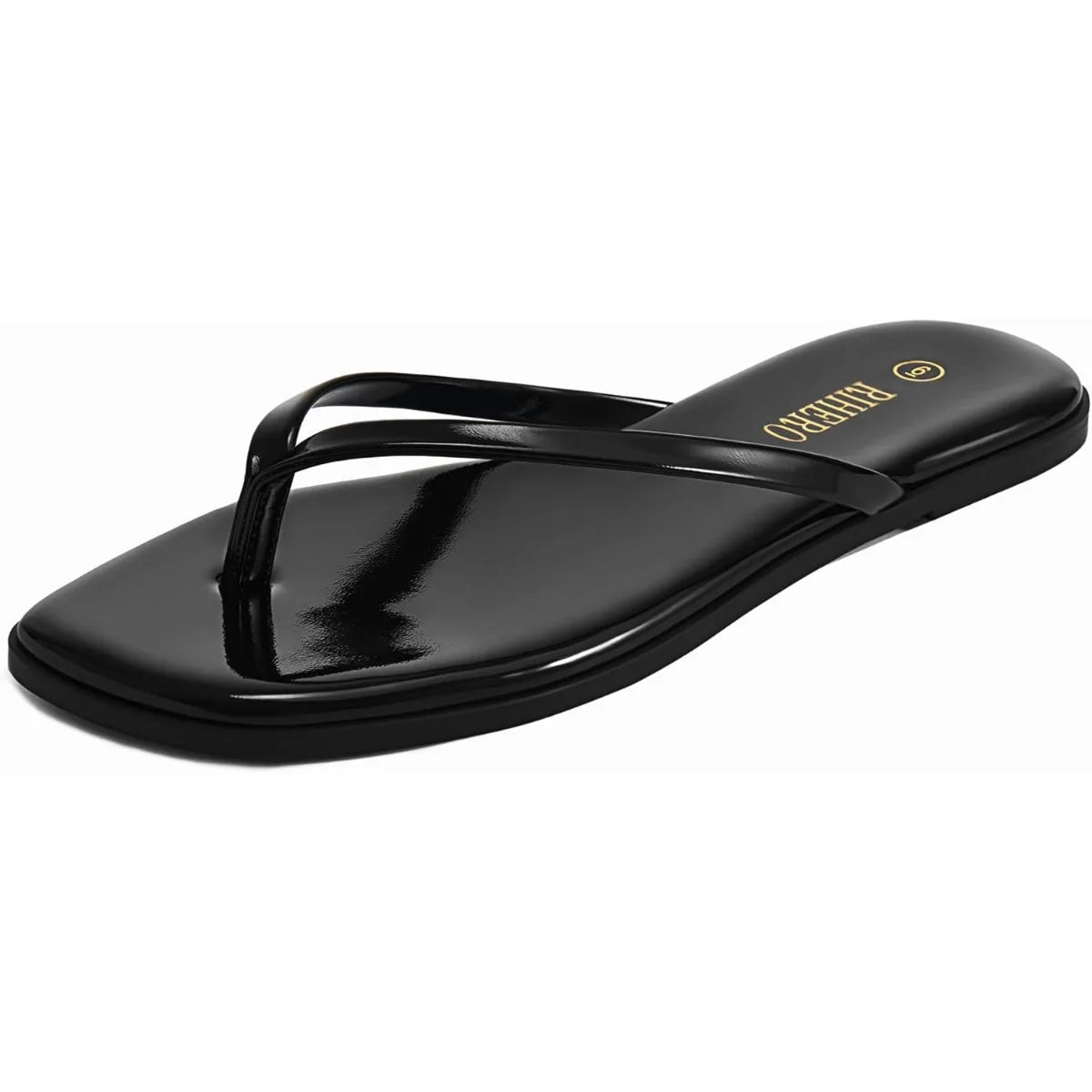 Womens Leather Thong Sandals Square Toe Slip On Beach Dressy