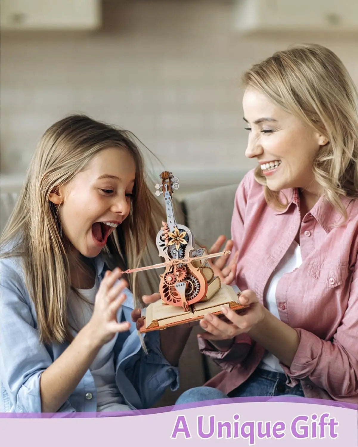 ROKR 3D Magic Cello Mechanical Music Box Puzzle Set