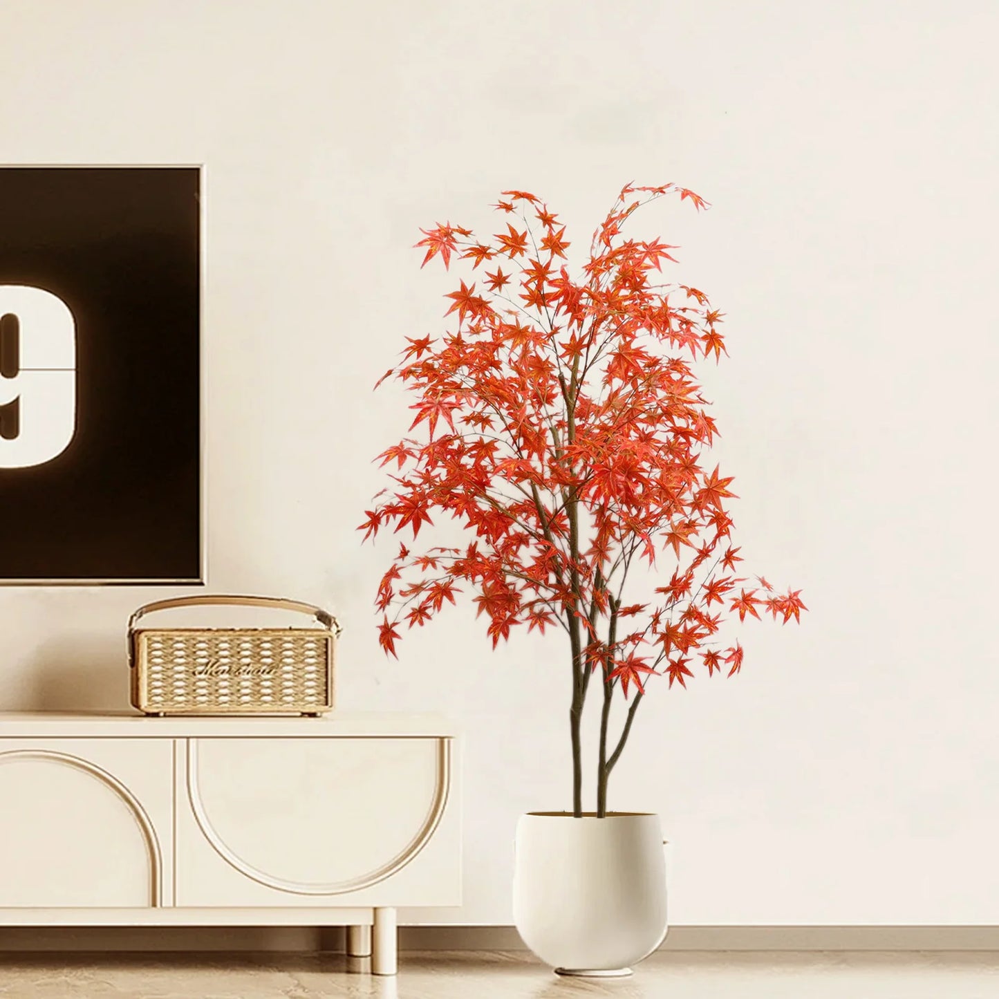 Twister Autumn Maple Artificial Tree In Pot Home Decor