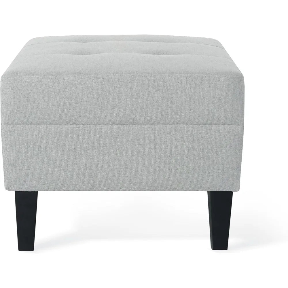 DAFIFY 3-in-1 Foot Stool Ottoman End Table Padded Fabric Upholstery