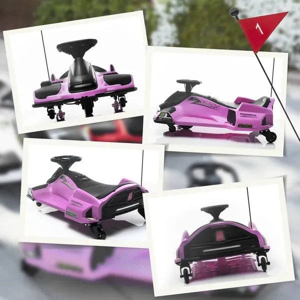 12V Electric Go Kart Drifting Ride On Toy With Music And Lights For Ages 8 To 12