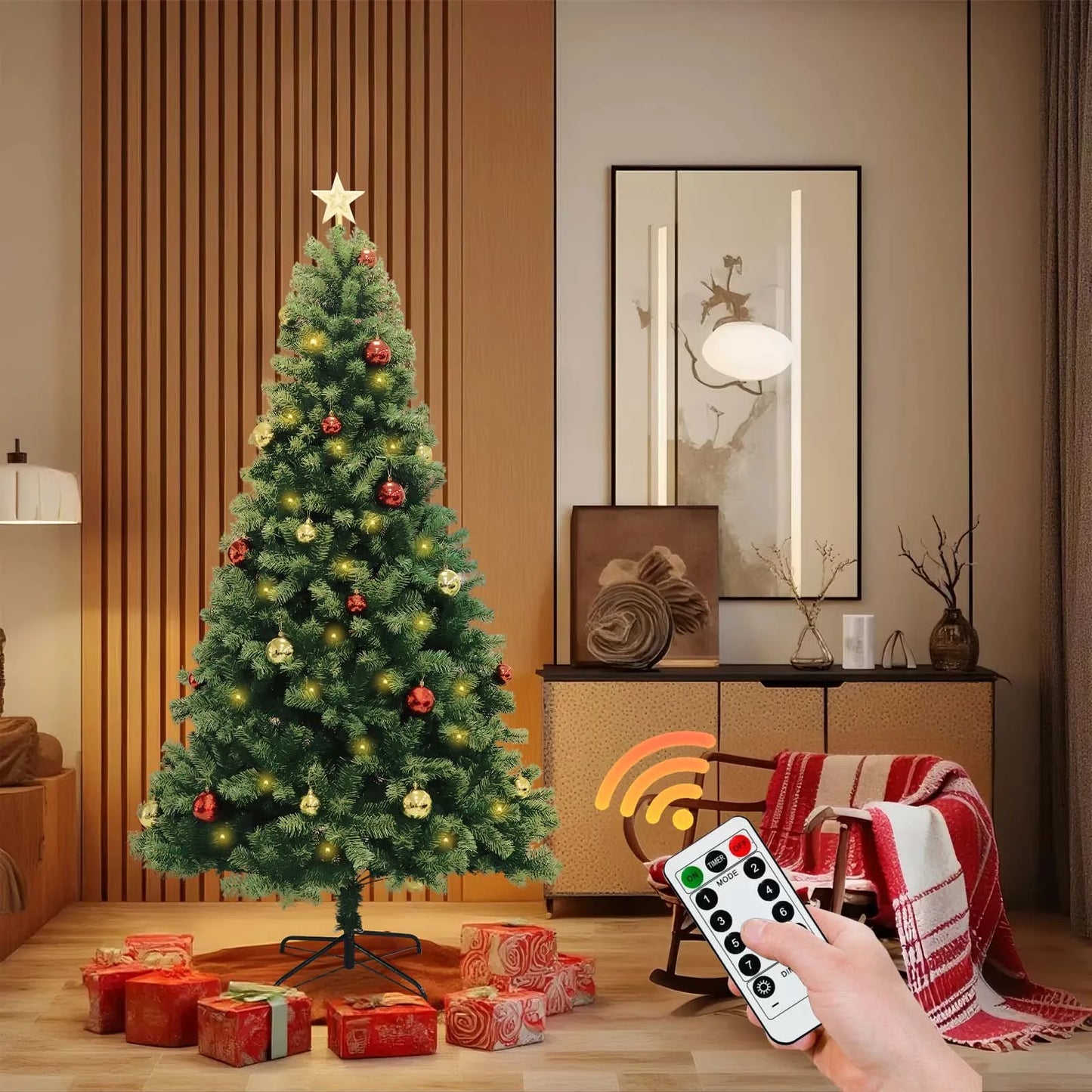 Artificial Christmas Tree With Lights Remote