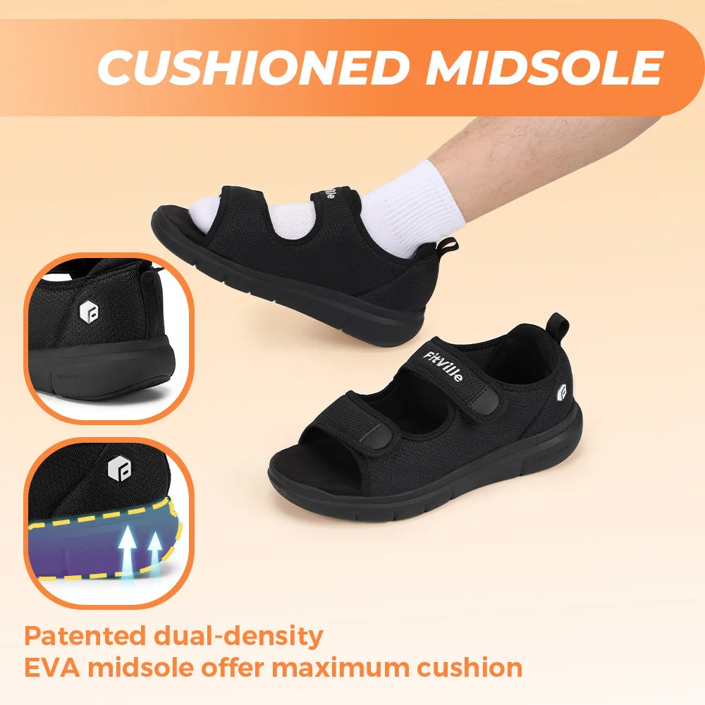 Fittington Men's Diabetic Sandals With Arch Support Breathable Comfort