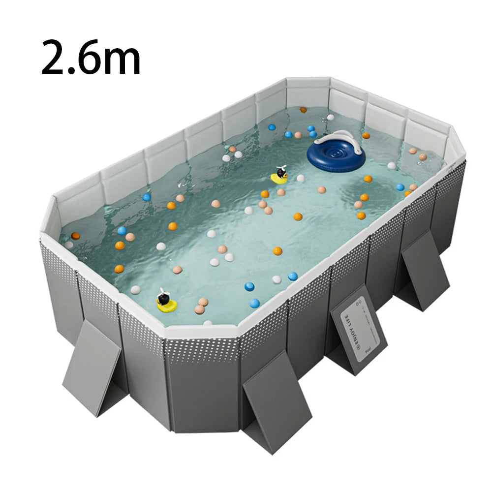 Foldable Outdoor Pool Large Family PVC Non-Inflatable For Garden