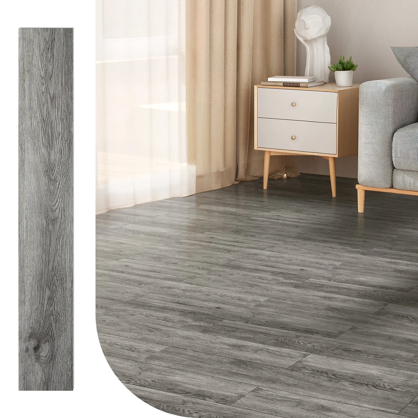 Interlocking Luxury Vinyl Plank Flooring Wood Look for Bedroom