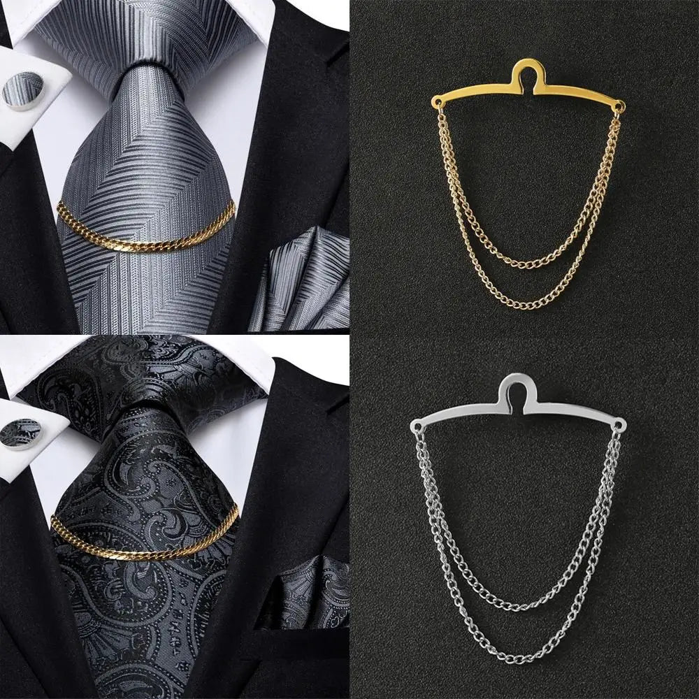 Stainless Steel U-Shaped Tie Clip And Shirt Chain Buckle