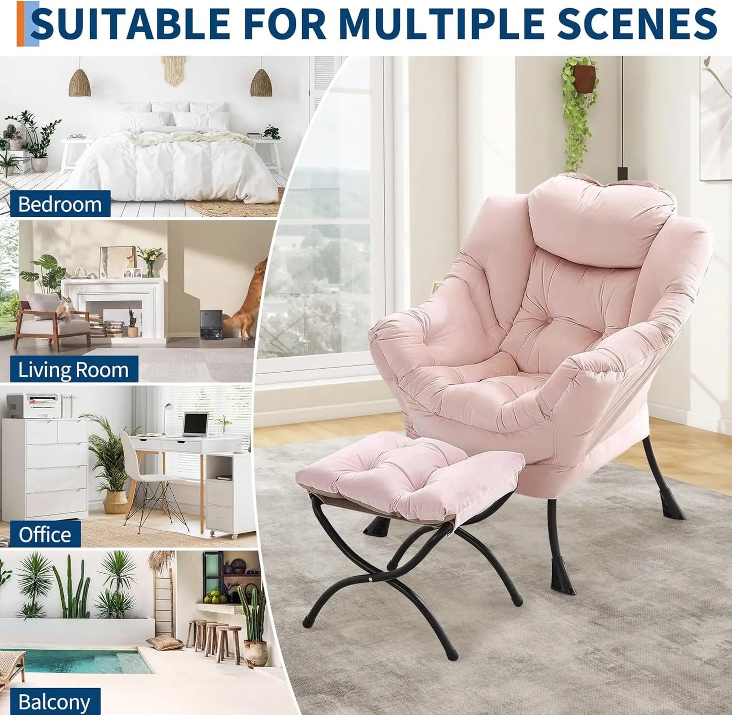 HiMISS Lazy Chair With Folding Footrest Armchair