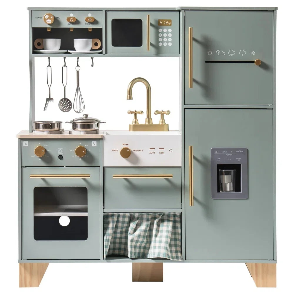 Robud Play Kitchen Wooden Pretend Set For Preschoolers