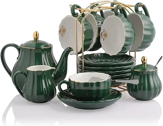 Porcelain Tea Set British Royal Series For Six With Teapot