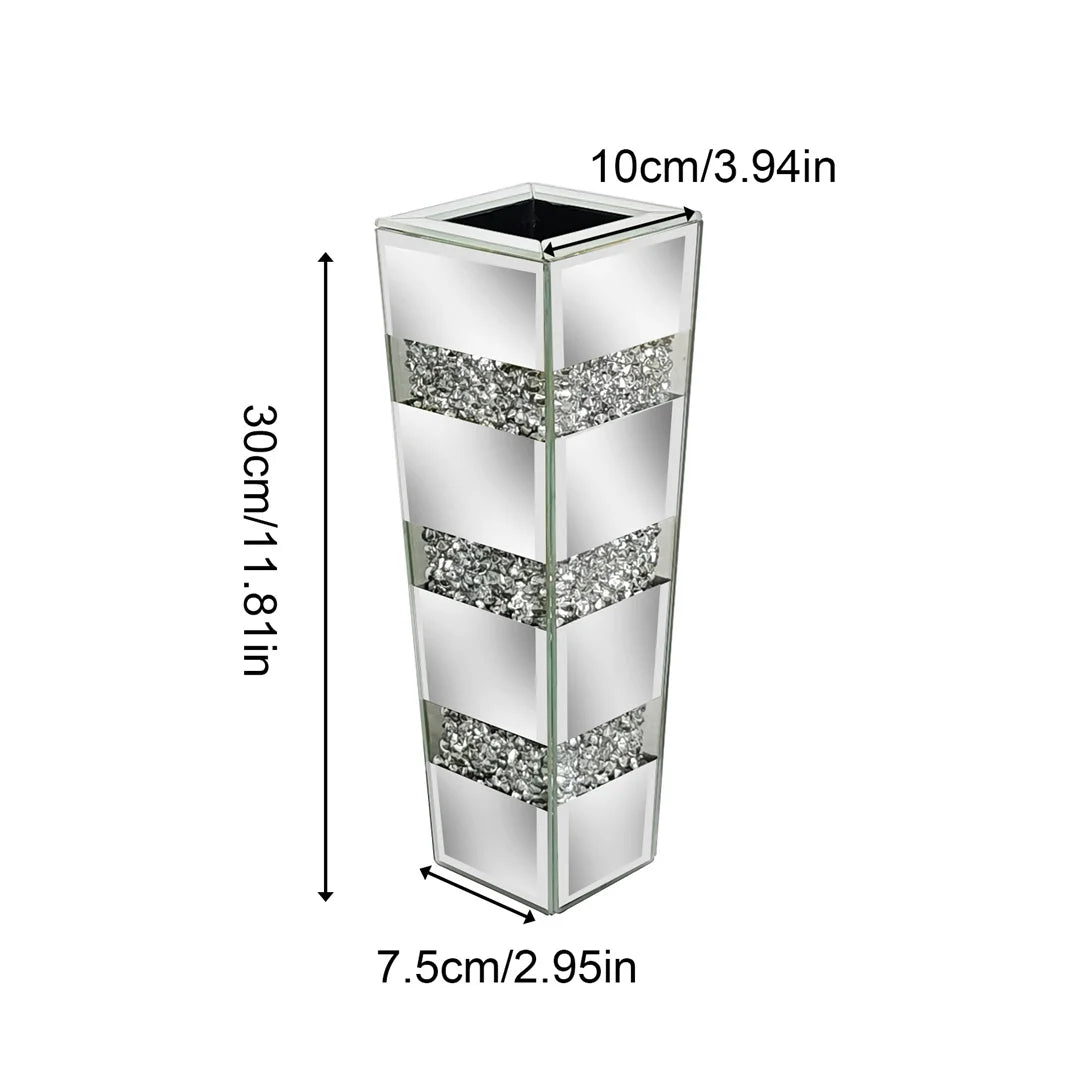 Modern Floor Vase With Crystal Mirror Finish For Floral Arrangements