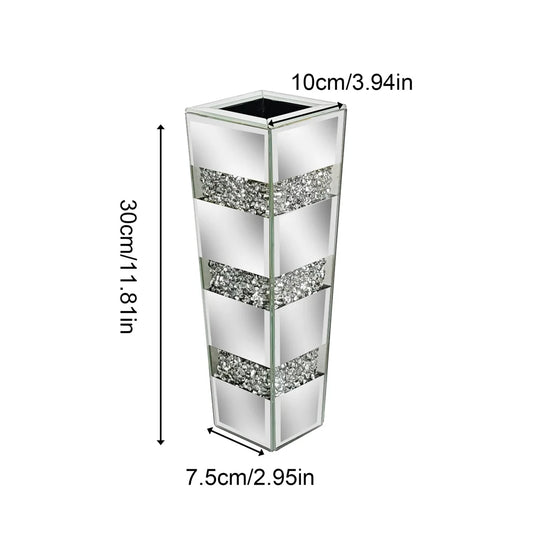 Modern Floor Vase With Crystal Mirror Finish For Floral Arrangements