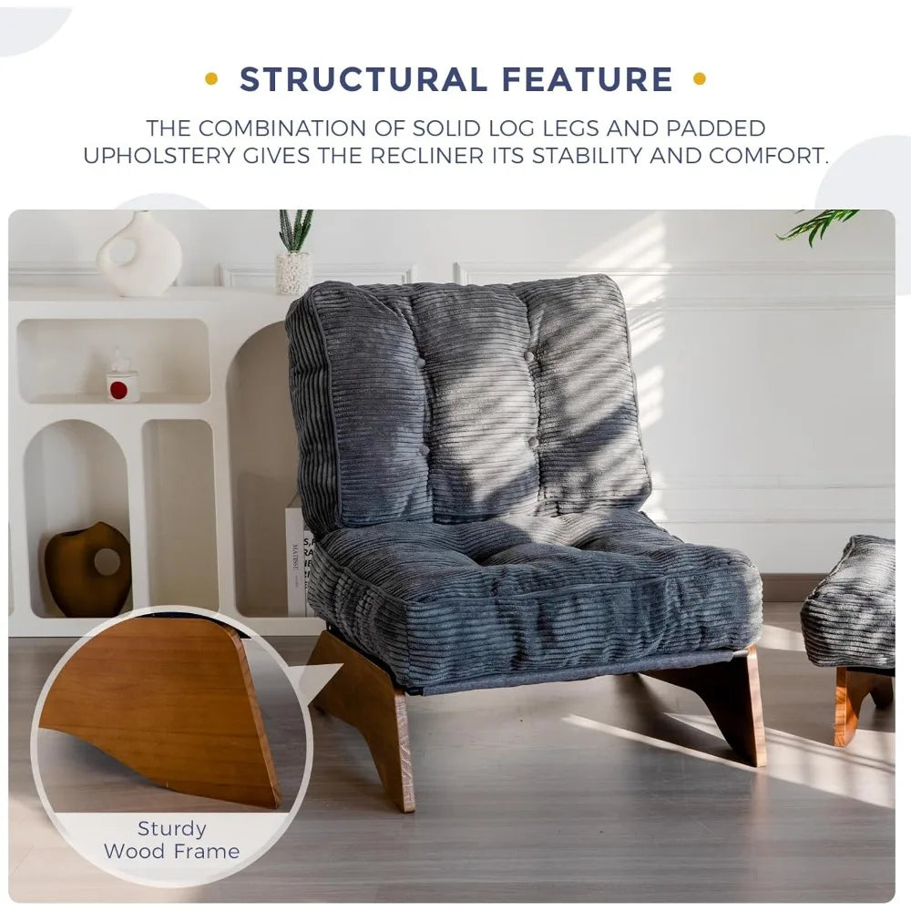 Accent Chair With Ottoman Modern Tufted Lounge Chair Set For Living Room And Den