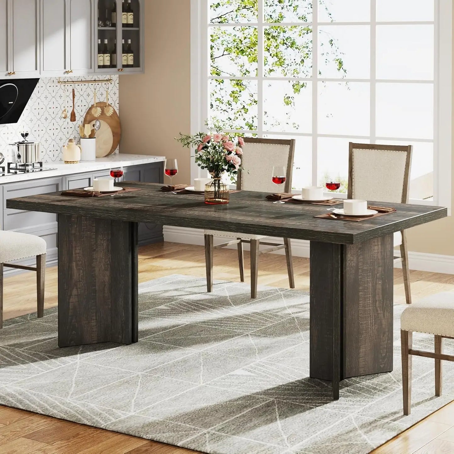 Tribesigns Dining Table With Large Tabletop For Everyday Family Dining