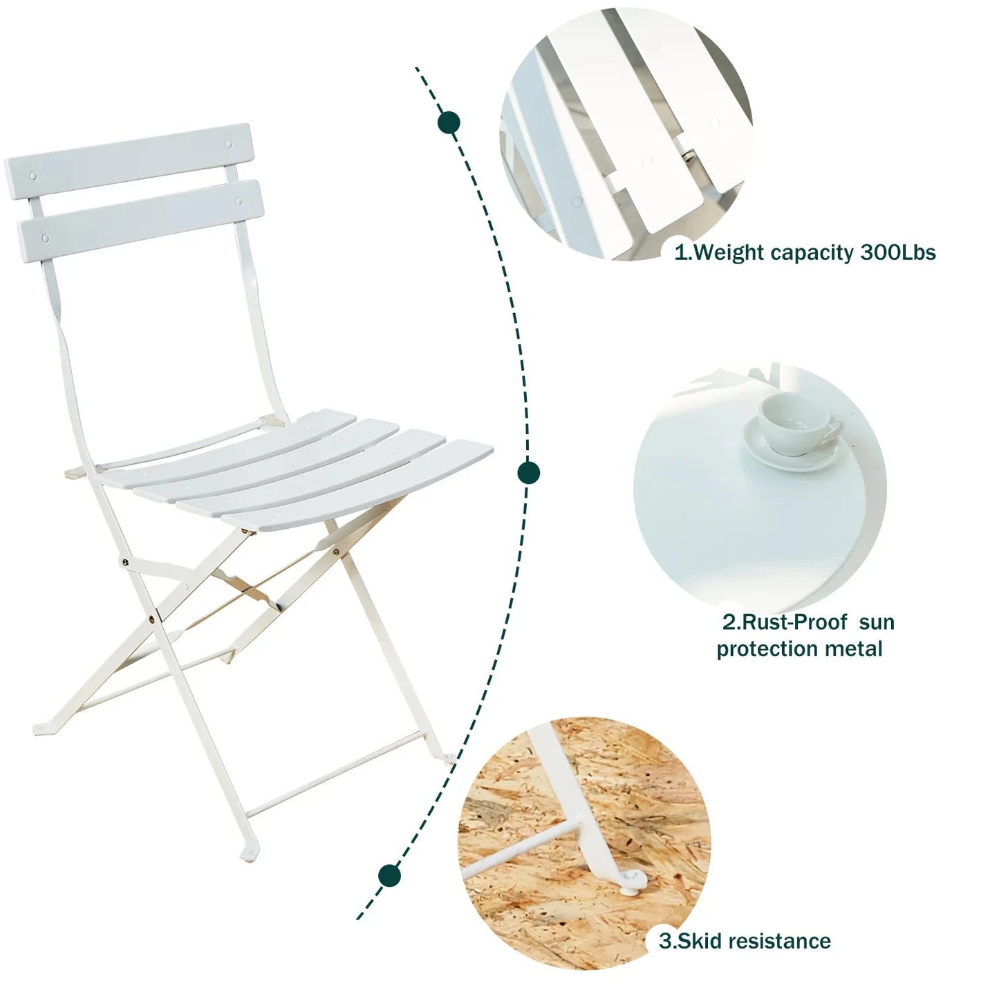 Grand Patio Bistro Set Outdoor Folding Table And Chairs