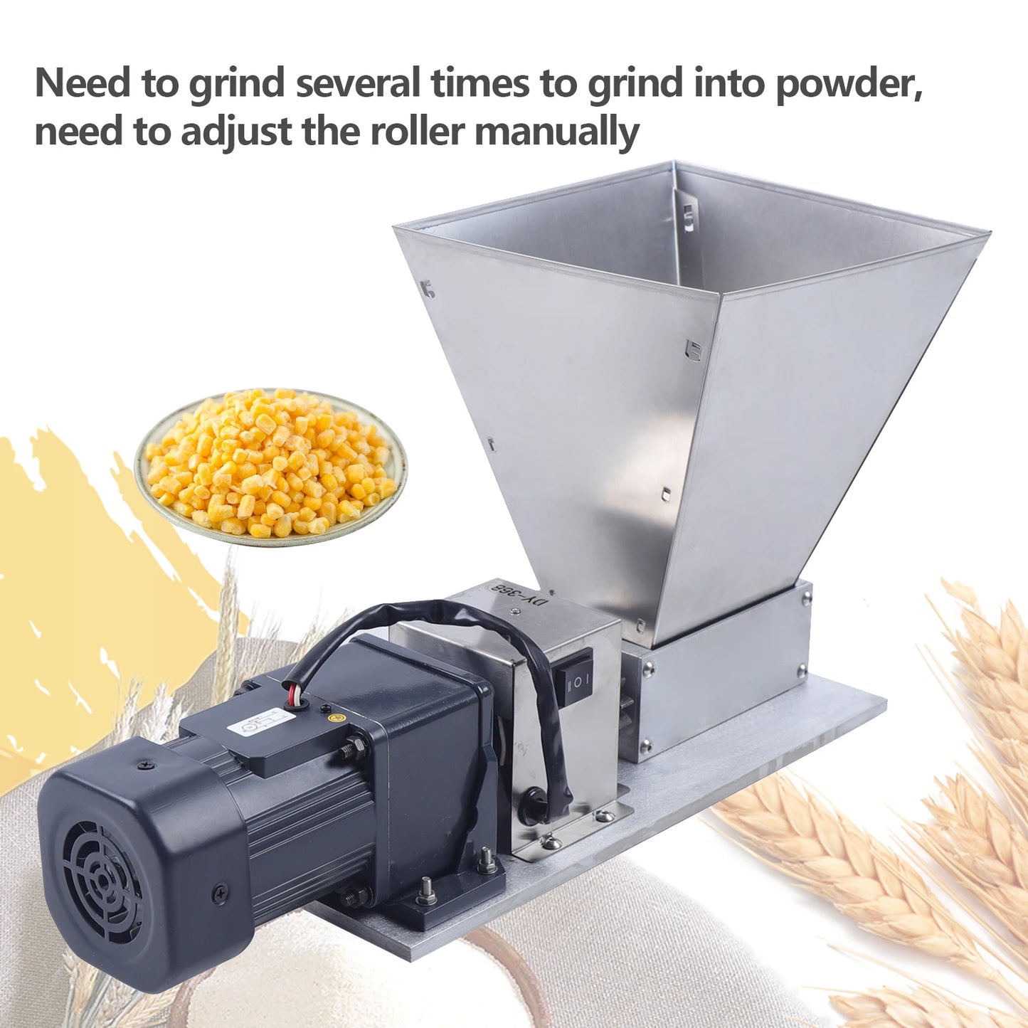 Electric Grain Crusher Stainless Steel Grinder For Corn Wheat 220V