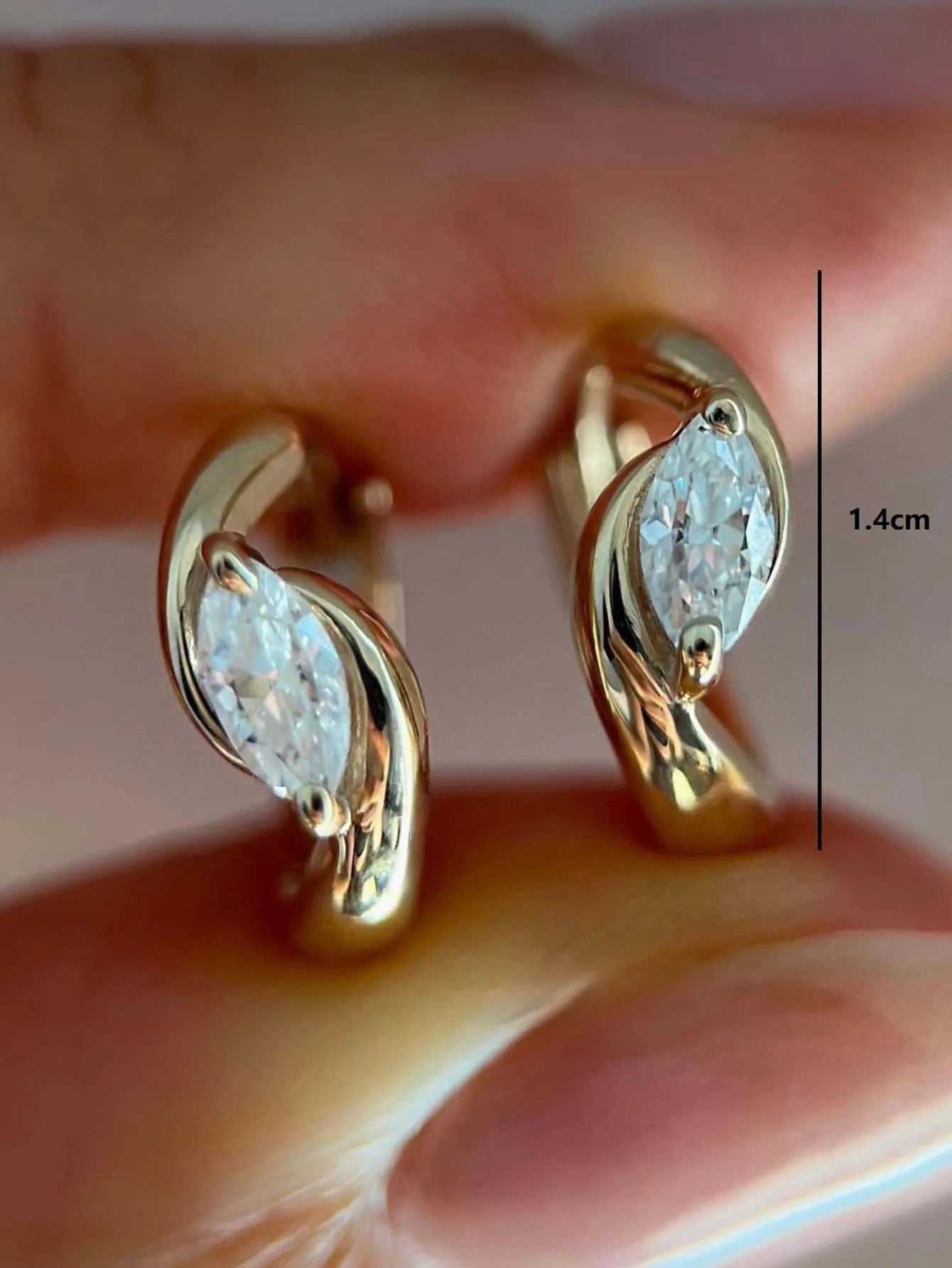 S925 Sterling Silver Moissanite Earrings Marquise Cut Design
