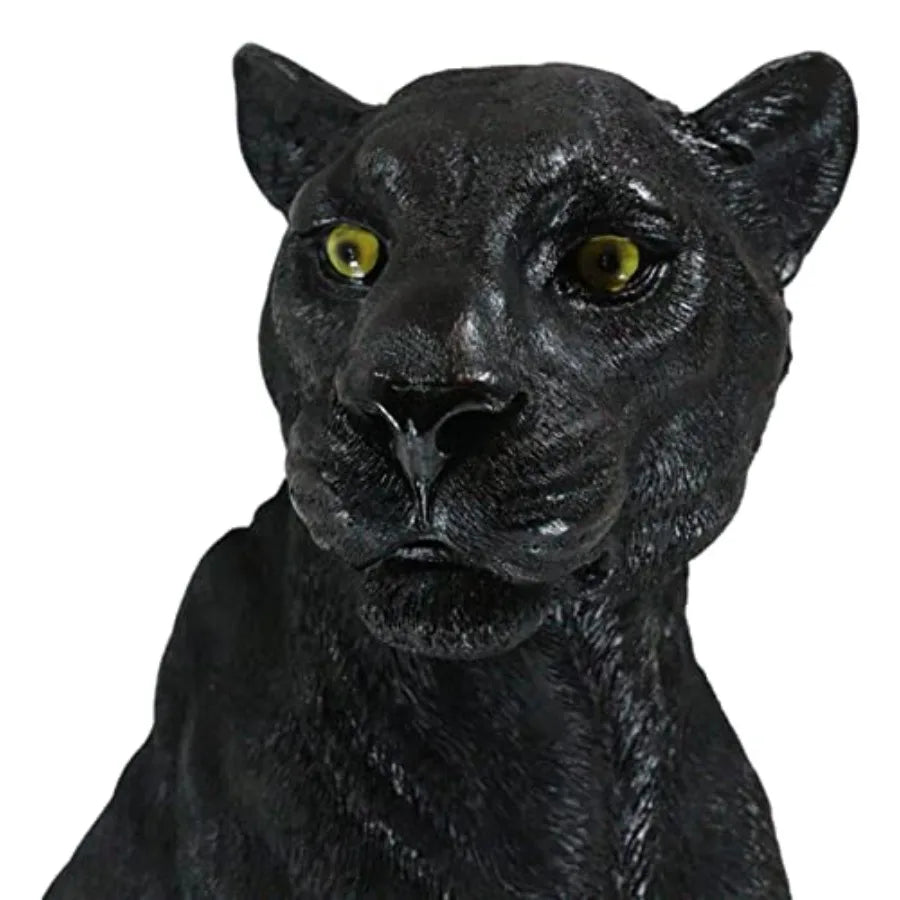 SHXI Realistic Sitting Panther Statue for Home Decor
