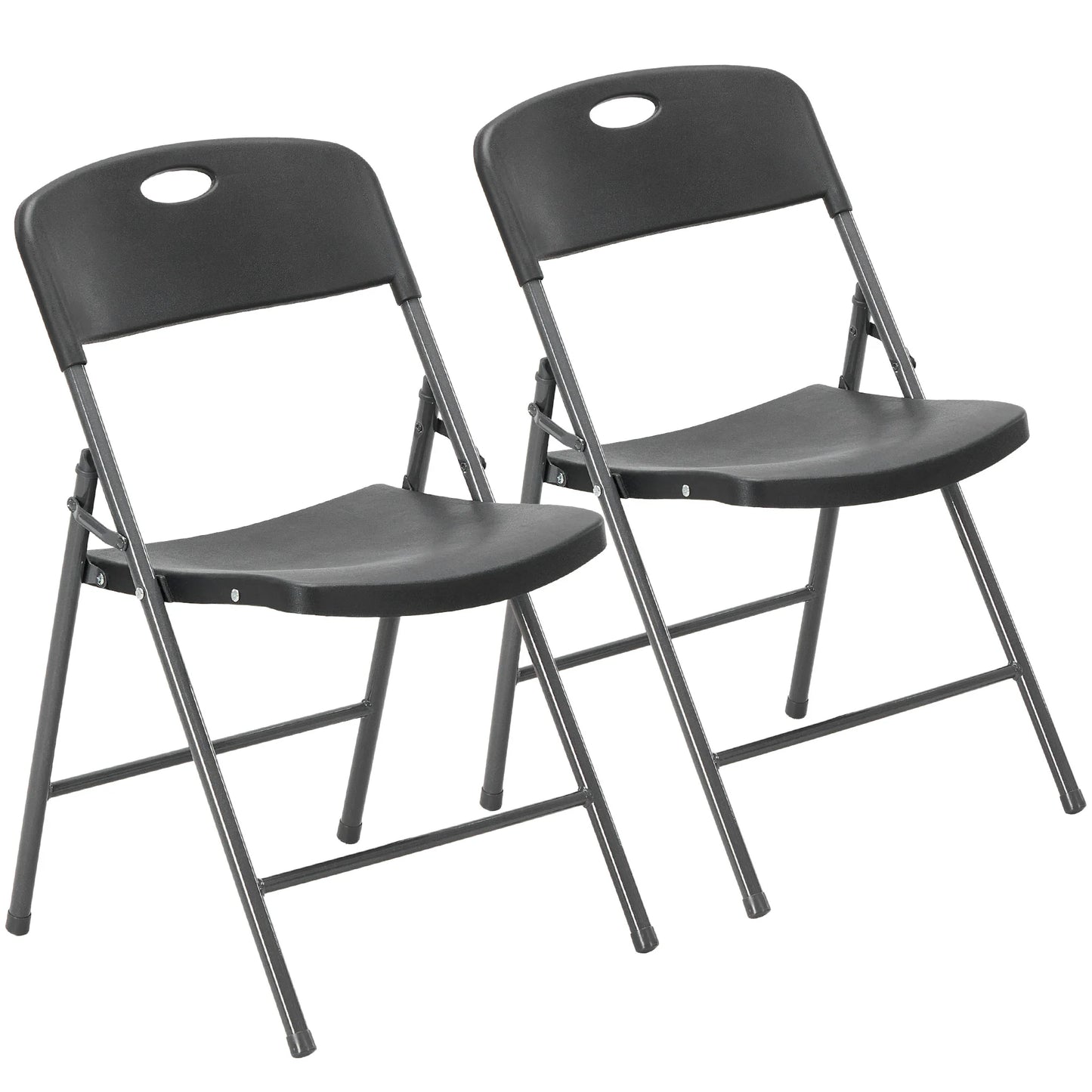 JHK Stackable Folding Chairs Set Heavy Duty Ergonomic Back Support