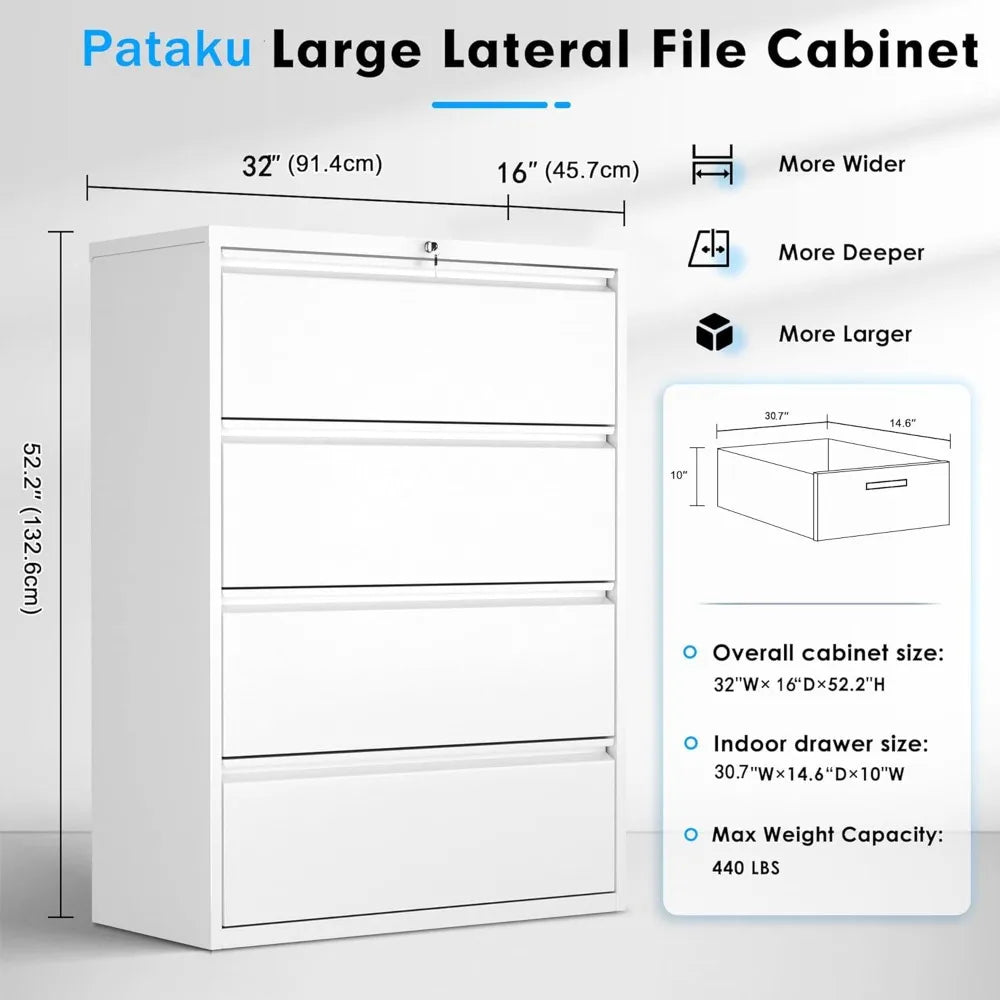 Color 4 Drawer Metal File Cabinet With Lock Home Office